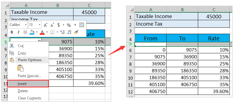 Income Tax Calculation Formula In Excel